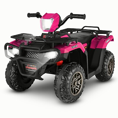 #ad #ad Kids Ride On Toy ATV Quad Car Electric 4 Wheeler Vehicle 12V Motorized MP3 Rose $117.99