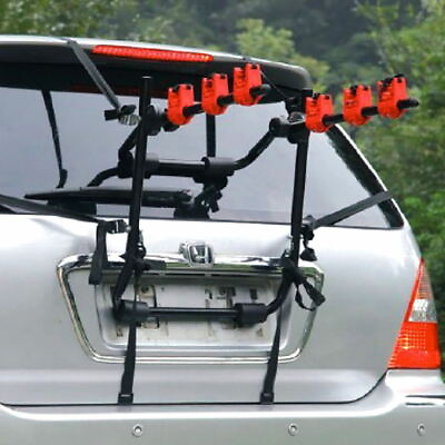 #ad 3 Bicycle Carrier Bike Rack For Car Trunk Mount Sedan Hatchback Minivan SUV New $45.60