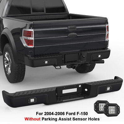 #ad #ad Black Rear Setp Bumper w Light For 2004 2006 Ford F150 w o Sensor Hole Styleside $219.95