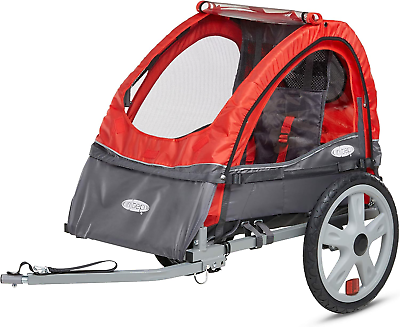 #ad Bike Trailer for Toddlers Kids Single Seat 2 In 1 Canopy Carrier Red $220.99