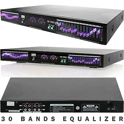 EMB EQ76 19#x27;#x27; Rack Mount Dual 15 Band 4 Input Stereo Graphic Equalizer Pro DJ $89.99