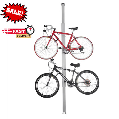 #ad Aluminum Vertical Bike Stand Bicycle Rack Storage or Display Holds Two Bicycles $99.68