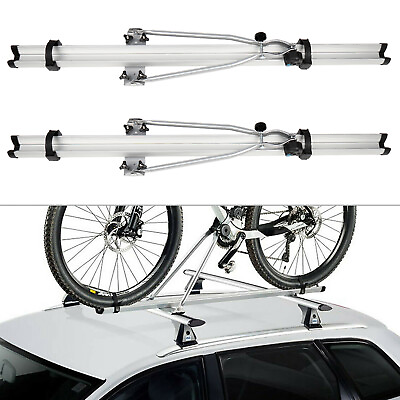 #ad 2 PCS Car Roof Bike Rack Bicycle Carrier Roof Mount Steel Cycling Holder SUV Top $99.95