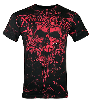 #ad Xtreme Couture By Affliction Men#x27;s T Shirt VICTORY Skull Biker MMA Black S 5XL $25.95