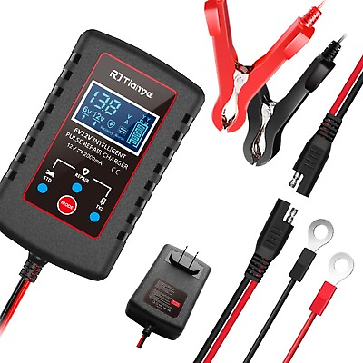6V 12V Smart Car Battery Charger Fully Automatic Battery Maintainer $14.99