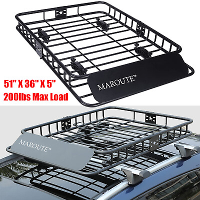#ad Universal 51quot; SUV Car Roof Rack Cargo Basket Rooftop Carrier 200lbs Capacity New $120.99