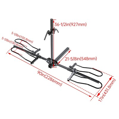 #ad Foldable 2 Bike Rack Hitch Mount Fat Tire Electric Bicycle Carrier 160lb $206.40