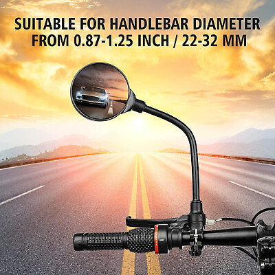 #ad Bike Handlebar Mirror 2 Pack Rotatable And Adjustable Wide Angle Rear View $13.95