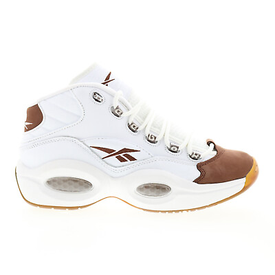 #ad Reebok Question Mid GX0241 Mens White Leather Athletic Basketball Shoes $70.99