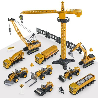 #ad #ad Crawler Tower Cable Excavator Diecast Model Engineering Vehicle Truck Crane Toys $16.26