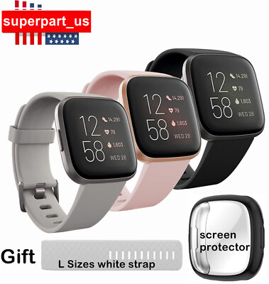 #ad Fitbit Versa 2 Smart Bracelets Running Trackers Heart Rate Monitor S amp; L Sizes $74.95