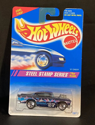 VINTAGE 1995 Hot Wheels ‘57 Chevy Steel Stamp Series 4 of 4 Cars New Look $3.25