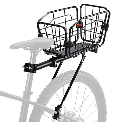 #ad ANGGOER Rear Bike Rack ​with Basket 165 LB Load Bike Rear Rack Bike Cargo Rac... $92.86