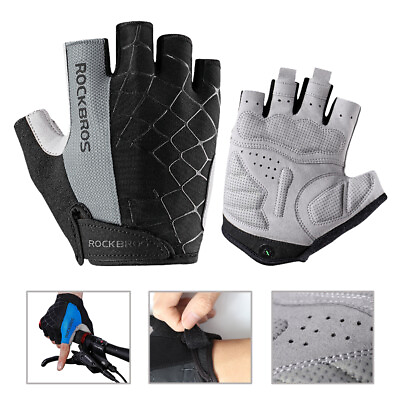 #ad ROCKBROS Cycling Short Gloves Shockproof Breathable Motorcycle MTB Bike Gloves $12.98
