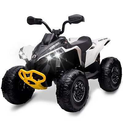 #ad Licensed BRP Can am 12V Kids Ride On Electric ATV Quad Car Toys w Remote White $213.00