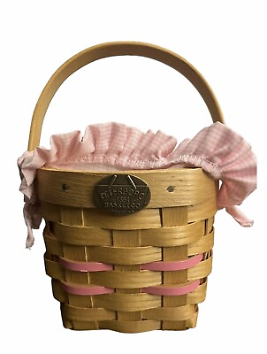 #ad #ad Peterboro Basket Pretty in Pink Fabric Liner Breast Cancer Awareness Gift $19.95