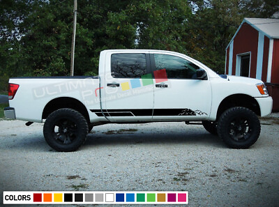 #ad Decal Mountain for Nissan Titan Pro 4X Off Road Graphic Sticker Side Stripe kit $73.00