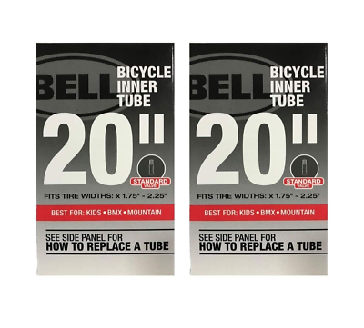 2 Bell Bike Bicycle 20” Inner Tube Fits Tire Widths 1.75quot; 2.25quot; Standard $10.99