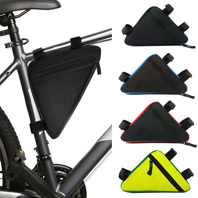 #ad Triangle Bicycle Bag Water Resistant Bike Frame Pouch Cycling Bike Accessories $5.69