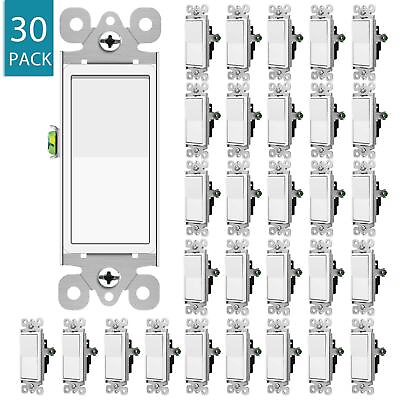 #ad Wall Rocker Light Switch On Off Single Pole Commercial Grade UL for LED 30 Pack $58.92