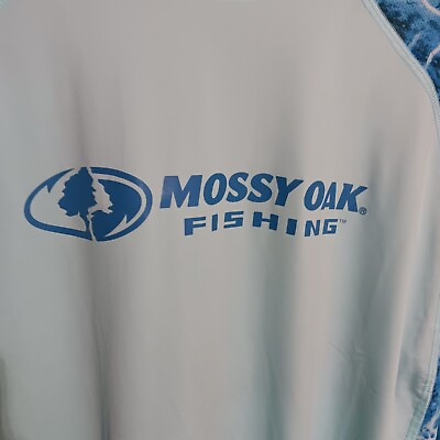 #ad Mossy Oak Men Large Fishing Blue Long Sleeve Shirt $12.99