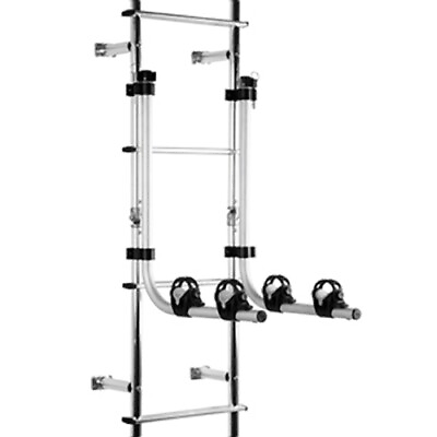 #ad Bike Rack For Universal Outdoor Rv Ladder Carries Two Bikes Aluminum $106.40