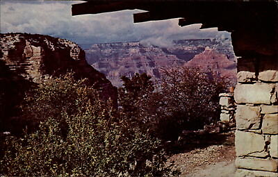 #ad Lookout Roof Grand Canyon National Park Arizona 1950 60s vintage postcard $1.99