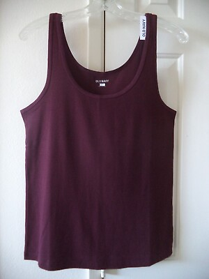 #ad Must Have Old Navy Dark Burgundy Wine Ribbed Knit Tank Top Cami XL XXL Tall $13.99