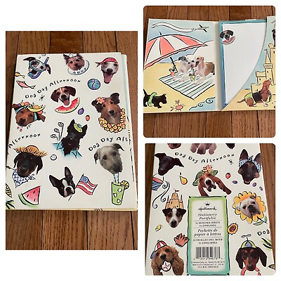 #ad Vintage Hallmark Stationary Portfolio Dog Day Afternoon 32 Sheets 16 Envelopes $14.99