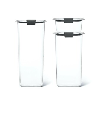 #ad Rubbermaid Brilliance Pantry Food Storage Canisters with Latching Lids Set of 3 $29.99