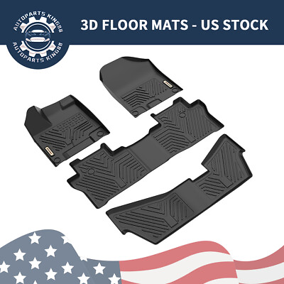 Floor Mats for 2016 2022 Honda Pilot Rubber 1st 2nd 3rd Row All Weather Liners $119.98