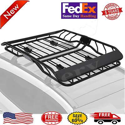 #ad 50quot;x38quot; Roof Rack Basket Steel SUV Top Luggage Cargo Carrier Heavy Duty 220LBS $149.99