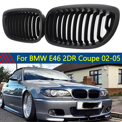 #ad #ad For BMW E46 Coupe 325Ci 330Ci LCI 2Door 2003 2006 Front Kidney Grill Matte Black $32.89