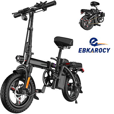 #ad 14quot; Folding Electric Bike for Adults Teens 4000W 48V 15AH Commuter City $489.99