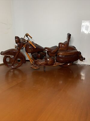 #ad #ad Handcrafted Wooden Motorcycle Model Handmade Bike Wood Harley 14” $45.99
