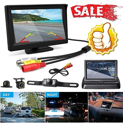#ad Car Rear View Backup Camera Reverse Waterproof Parking System Cam LCD Monitor $34.89