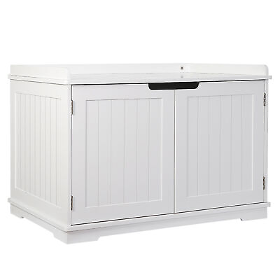Cat Litter Box Enclosure Cabinet Furniture Wooden Washroom Indoor Storage Bench $68.58