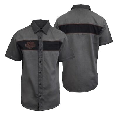 #ad Harley Davidson Men#x27;s Iron Bond S S Woven Shirt S49 $42.00