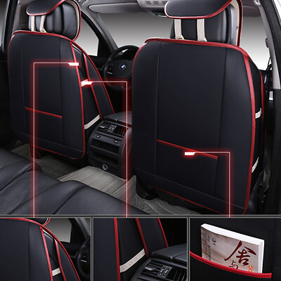 5 Seats Front amp; Rear SUV Car Universal PU Leather Seat Cover Cushion Full Set $76.95