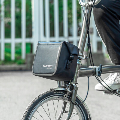#ad ROCKBROS Folding Handlebar Bike Bag Frame Front Tube Pocket Shoulder Waterproof $32.29