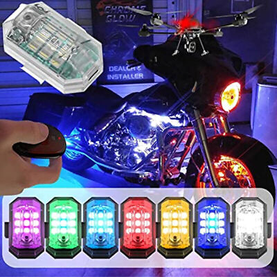 #ad 7 Colors Rechargeable Wireless LED Strobe Light for Motorcycle Car Bike Scooter $11.88