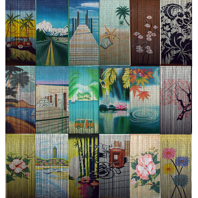 #ad Bamboo Beaded Handmade Curtain Door Hanging Room Divider Beach Car Road Floras $66.00