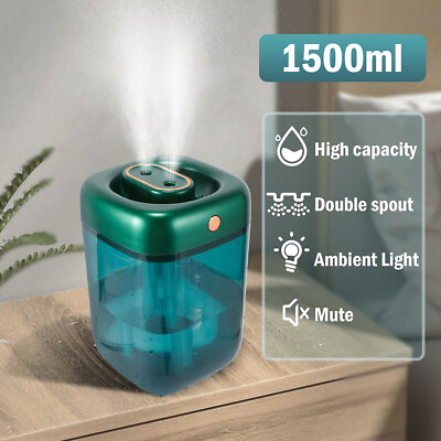 #ad #ad 1500ml Humidifiers for Car Bedroom Large Room Office Cool Mist Air Humidifier $22.59