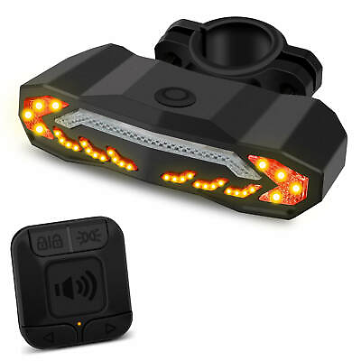 Smart Bike Tail Lights Rechargeable Wireless Bicycle Anti Theft Vibration Alarm $22.95