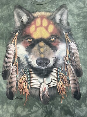 #ad The Mountain Fox Warrior Nature Native American TieDye Shirt Furrie DnD Mtg Z79 $32.95