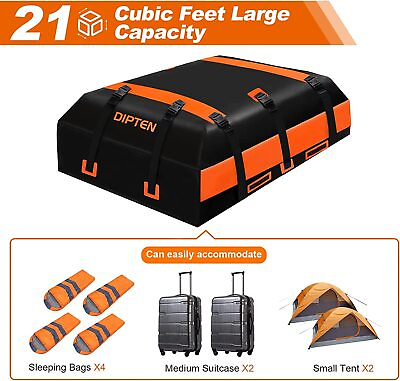 21 Cubic Feet Car Roof Bag Top Rack Waterproof Carrier Cargo Luggage Bag Storage $34.99