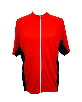 #ad Bontrager Men’s Cycling Jersey Red and Black Full Zip Semi Fitted Size Large $35.47