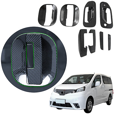 #ad ABS Carbon Fiber Handle Bowl Cover With Smart Holes For Nissan NV200 2018 $35.99