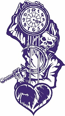#ad Grim Reaper Heart Scythe Time 420 Skull Car Truck Window Vinyl Decal Sticker $27.43