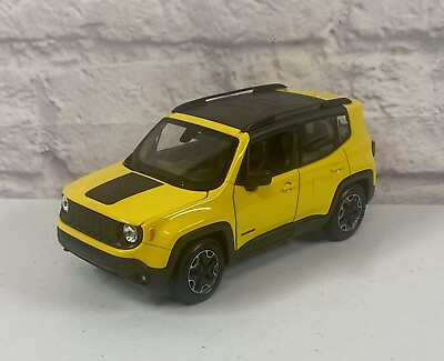 #ad *BRAND NEW* Welly 1:24 Diecast Car Jeep Renegade Trailhawk Yellow SUV Truck $29.95